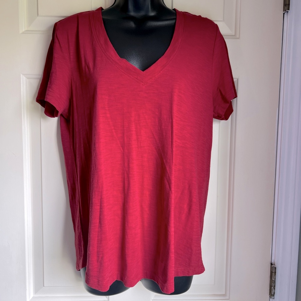 LOFT Red relaxed Short Sleeve T-Shirt